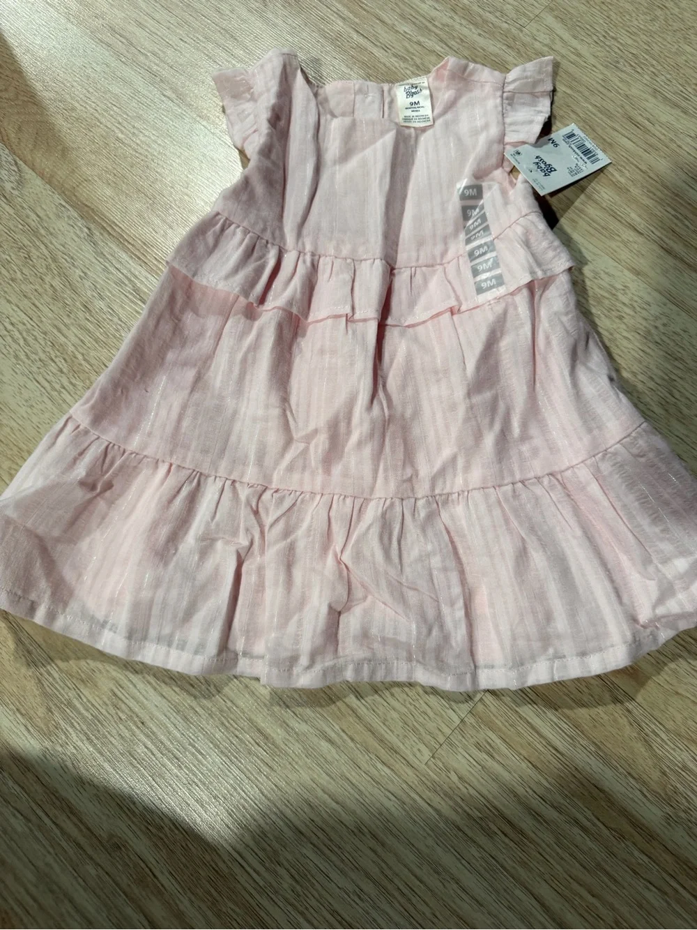 Toddler Pink Tiered Ruffle Dress with Subtle Shimmer